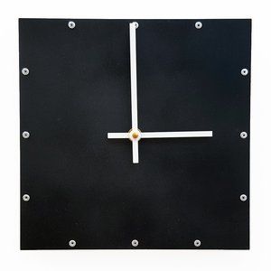 Modern Black and White Square Wall Clock - 9"